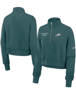 Fanatics Nike Midnight Philadelphia Eagles Primetime Phoenix Half-zip Sweatshirt - Green