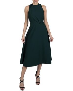 Julia Jordan Sleeveless High-neck A-line Dress - Green