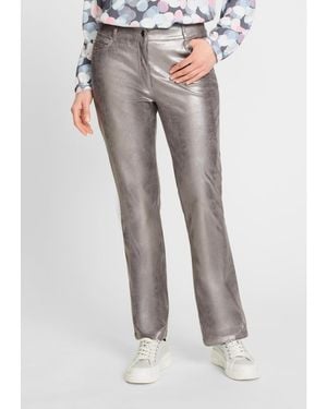 Olsen Metallic Soft Leather Look Pant - Gray
