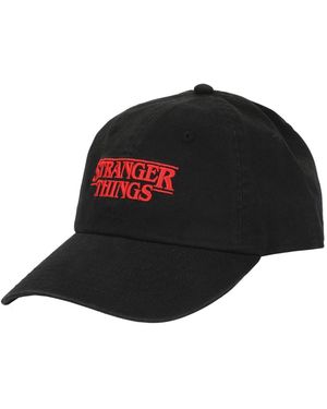 Stranger Things Logo Black Unstructured Baseball Cap.