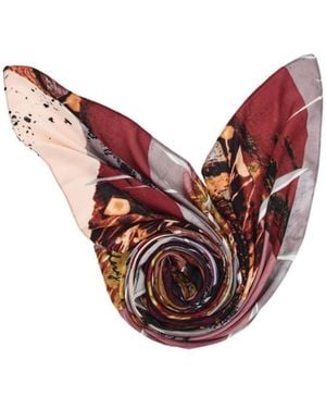 Desigual Rectangular Patterned Foulard - Red