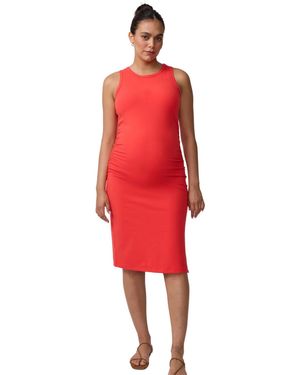 Ingrid & Isabel Ingrid + Isabel Maternity Ingrid + Isabel Sleeveless Ruched Body Con Dress - Red