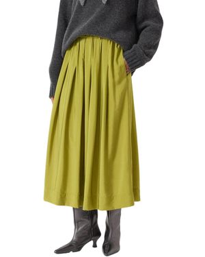 Hush Pleated Air Flow Midi Skirt - Green