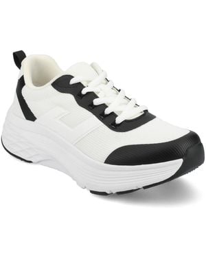 Journee Collection Marshel Lace Up jogger Sneakers - White