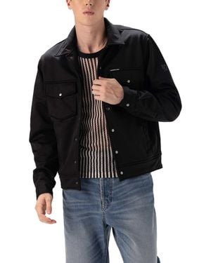 Members Only Soft Shell Shirt Jacket - Black