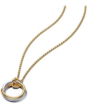 PANDORA Organically Shaped Two-tone Pendant Necklace - Metallic