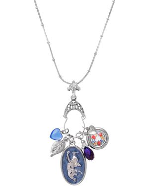 2028 Angel Charm Holder Necklace - Metallic
