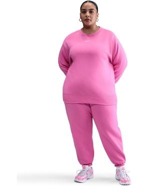 Nike Plus Size Phoenix Crew-neck Sweatshirt - Pink