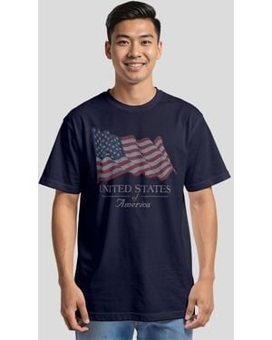 Generic Additude American Flag Short Sleeve T-shirt - Blue