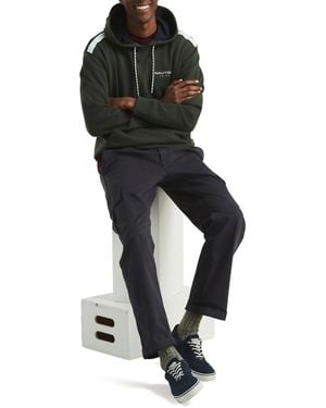 Nautica Tape Shoulder Long Sleeves Hoodie - Black