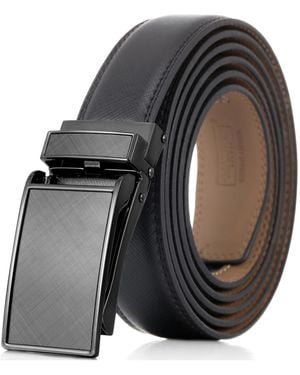 Mio Marino Linxx Designer Ratchet Leather Belt - Black