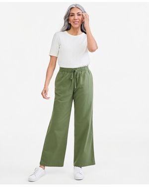 Style & Co. Wide-leg Pull-on Pants - Green