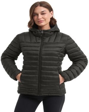 Hawke & Co. Packable Quilted Hooded Puffer Jacket - Black