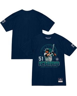 Mitchell & Ness Ichiro Suzuki Seattle Mariners Hall Of Fame Hitter T-shirt - Blue