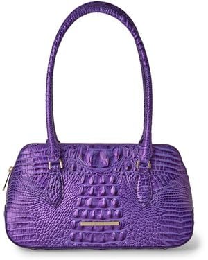 Brahmin Jennifer Melbourne Medium Leather Satchel Handbag - Purple