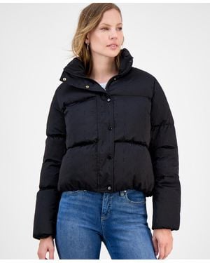 Cece Embellished Stand-collar Puffer Jacket - Blue