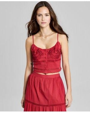 And Now This Now This Cutwork Embroidered Pleated Top Macys Exclusive