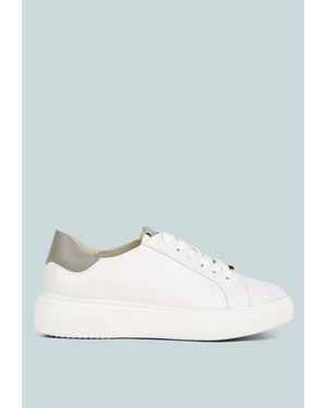 Rag & Co Schick Lace Up Leather Sneakers - Blue
