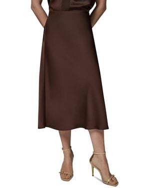 Donna Karan Petite A-line Midi Skirt - Brown