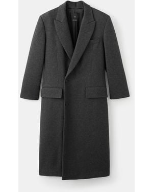 Mango Long Double-breasted Coat - Black