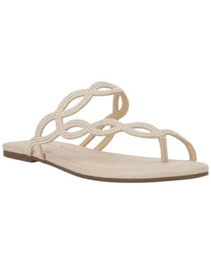 Jessica Simpson Aloni Jelly Toe Ring Slip-on Flat Sandals - White