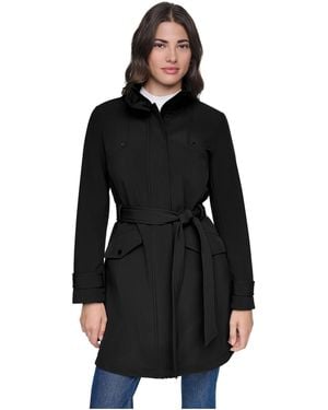 Andrew Marc Tinsley Water-resistant Softshell Trench Coat - Black