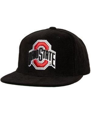 Mitchell & Ness Ohio State Buckeyes All Directions Corduroy Snapback Hat - Black