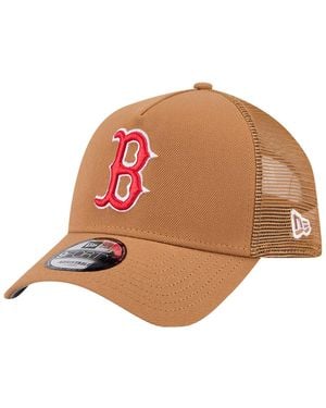 KTZ Boston Red Sox A-frame Trucker 9forty Adjustable Hat - Brown