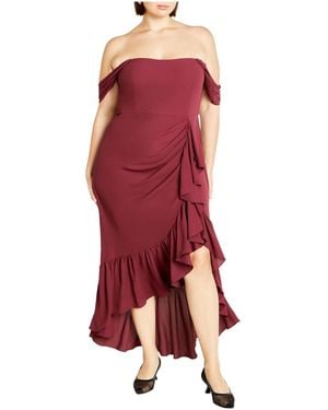City Chic Plus Size Rosabella Maxi Dress - Red