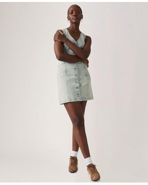 Levi's Vianna Denim Button-front Vest Dress - Natural