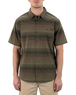 Hurley Lido Stripe Short Sleeve Shirt - Green