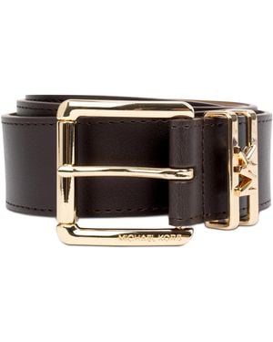 Michael Kors Michael Genuine Leather Logo Belt - Blue