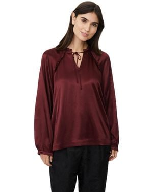 Masai Maberonix Tie Ruffle Neck Blouse - Red