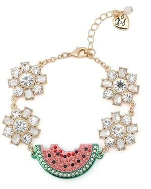 Betsey Johnson Faux Stone Backyard Cluster Link Bracelet - White