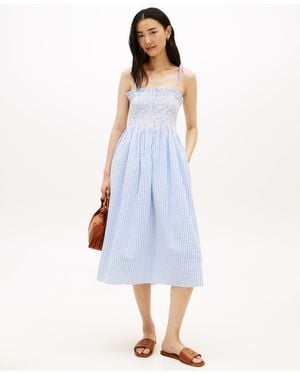 Tommy Hilfiger Sleeveless Smocked Dress - Blue