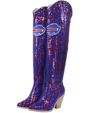 Cuce Buffalo Bills Over-the-knee Two-tone Sequin Boots - Purple
