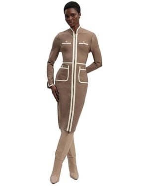 Karen Millen Bandage Military Piping Midi Dress - Gray
