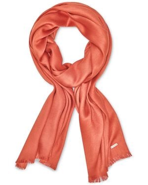 Calvin Klein Solid Satin-feel Pashmina Scarf - Orange
