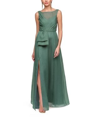 JS Collections Boat Neck Carey Organza Gown - Green