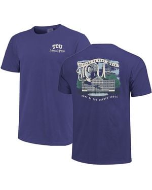 Image One Tcu Horned Frogs Comfort Colors Campus Scene Drawing Script T-shirt - Blue
