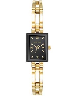 Anne Klein Quartz Rectangle -tone Alloy Metal Bracelet Watch 28mm X 16.3mm - Metallic