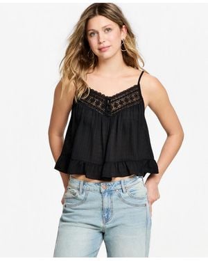 And Now This Crochet-trim Tank Top - Black