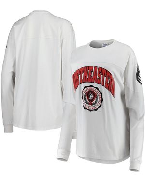 Pressbox Northeastern Huskies Edith Long Sleeve T-shirt - White