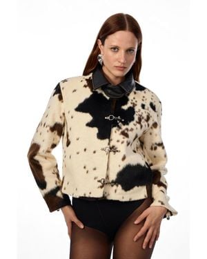 Desigual Animal Print Jacket - Black