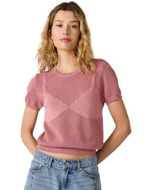 Steve Madden Blakelee Crewneck Short-sleeve Sweater - Pink