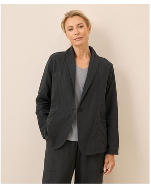 Pact Organic Cotton Coastal Double Gauze Lined Easy Jacket - Black