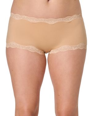 Maidenform Everyday Pretty Lace Mid Rise Boyshort Panty - Natural