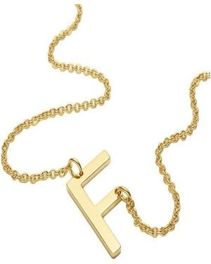Oak & Luna Sideways Initial Necklace - Black