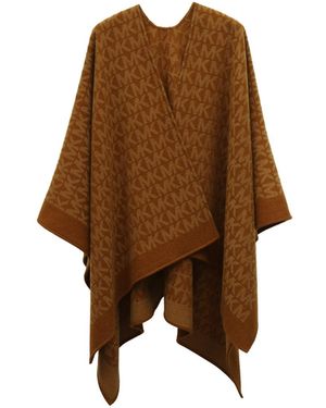 Michael Kors Michael Repeat Woven Ruana Wrap - Brown