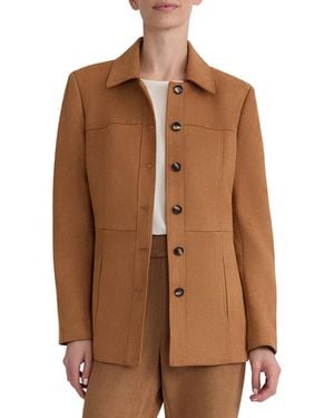 Jones New York Long-sleeve Suede Jacket - Brown